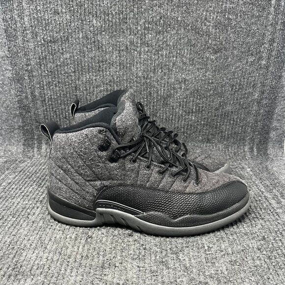 Nike Air Jordan 12 Retro Wool Grey Black Shoes Mens Size 11 852627-003 - Picture 1 of 8